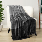 PAVILIA Black Ombre Fleece Throw Blanket for Couch Sofa Bed, 50x60 - color: Gradient - Black, size: 50 x 60 Inches - Throw