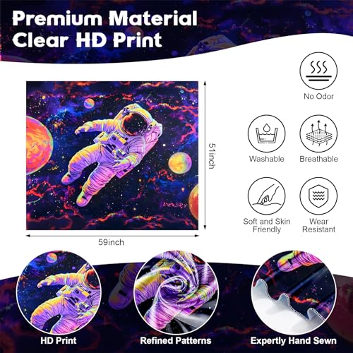 NYZE Astronaut Space Tapestry for Bedroom, Glow in the Dark Room Decor Wall Tapestries, Cool Galaxy Planet Wall Hanging, Wall Hanging for Men Guys Gamer Room Dorm Living Room 59in×51in - color: Astronaut I, size: 59"L x 51"W