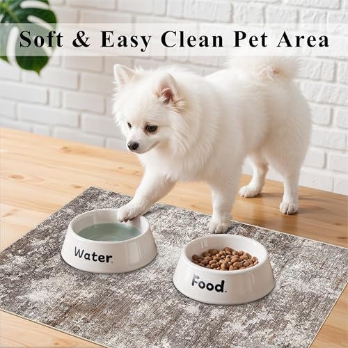 4-Piece Kitchen Rug Set with Runner – Washable Non-Slip Floor Mats for Sink,Entryway,Hallway,Bathroom – Modern Abstract Neutral Soft Throw Rugs(Brown Beige,2x3+2x4+2x5+2x6) - color: Brown Beige, size: 2x3+2x4+2x5+2x6