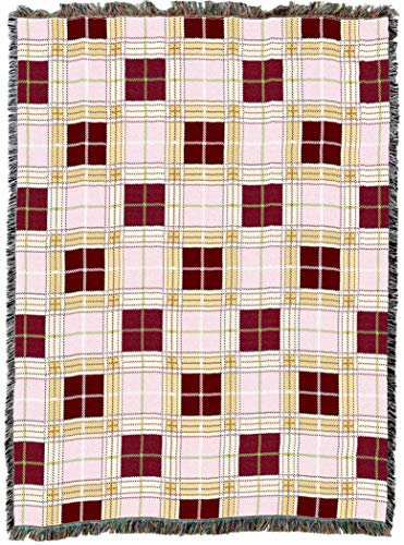 Pure Country Weavers Innocent Plaid Blanket - Gift Tapestry Throw Woven from Cotton - Made in the USA (72x54) - color: Innocent