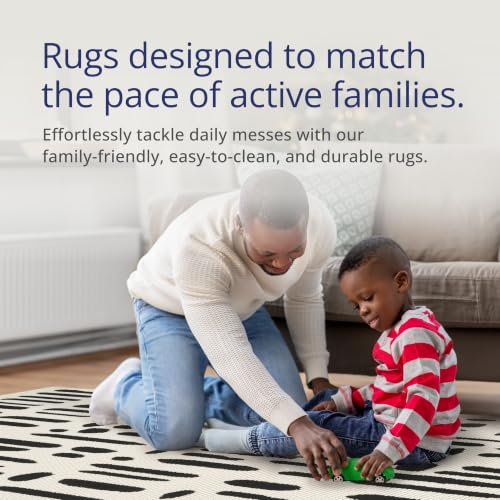 Abani Neutral Collection Cream Area Rug 5' x 8' for Living Room, Bedroom, Dining Room - Modern Design - Durable & Easy to Clean - color: Strokes, size: 5' x 8' (Rectangular)