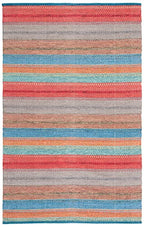 SAFAVIEH Montauk Collection Accent Rug - 4' x 6', Blue & Grey, Handmade Flat Weave Boho Stripe Cotton, Ideal for High Traffic Areas in Entryway, Living Room, Bedroom (MTK851F) - color: Blue/Grey, size: 4' x 6' (Rectangular)
