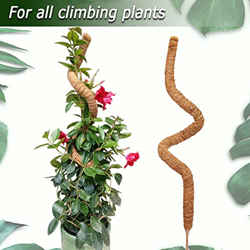 48 Inch Moss Pole, Bendable Moss Pole for Plants Monstera, Tall Moss Poles for Climbing Plants Indoor, Large Moss Pole Support, Garden Trellis Plant Stick Stakes for Potted Plants, Pothos - color: 48 Inch