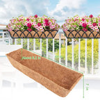 Y&M 48Inch Coco Liners for Window Box & Deck Basket – 2PCS Natural Coconut Fiber Planter Liners, Perfect for Hanging Baskets, Flower Basket, Planter Box, Balcony, Patio, Garden - color: 2pcs 48in Rectangular