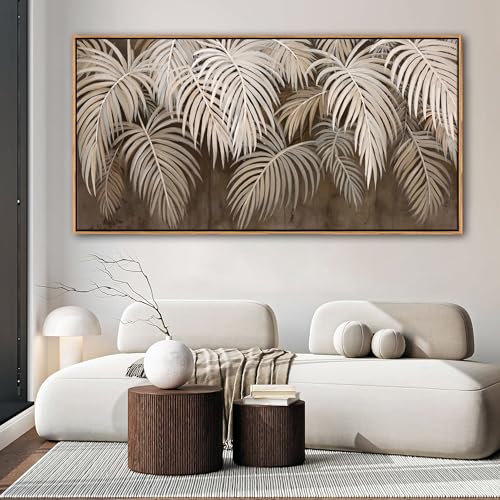 Boho Wall Art - Modern Minimalist Brown Canvas Artwork,Neutral Pictures for Living Room Textured Large Wall Art for Bedroom Wall Decor Framed Paintings 29×58IN - color: Brown, size: 58"L x 29"W