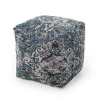 Foamma Pouf Ottoman Blue, 16"x16"x16" - Square Ottoman Foot Rest for Living Room and Bedroom, Pouf Footstool, Foot Rest for Couch, Boho Furniture for Home - color: Blue