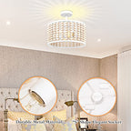 White Wood Beaded Boho Chandelier - Modern Nursery Ceiling Light Fixture, Beaded Semi Flush Mount Light, Farmhouse Lights for Bedroom Hallway Foyer Living Kids Room - color: White Chandelier