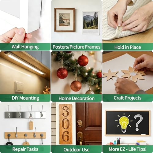 EZlifego Double Sided Tape Heavy Duty(Extra Large 16.5FT), Nano Adhesive Mounting Tape Wall Decor,Sticky Picture Hanging Adhesive Strips Poster Tape - size: 16.5 Feet