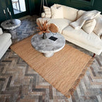 KIBAGA Beautiful Jute Area Rug for Your Home - This Natural 4x6 ft Hand Woven Rug Fits Perfectly Into Your Entry Area, Kitchen Or Living Room - Modern Braided Mat Enhances Any Boho/Farmhouse Decor - size: 4' x 6' (Rectangular)