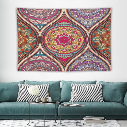 HZOHNAGO Mandala Tapestry Boho Retro Geometry Ethnic Tribes Pattern Printed Wall Tapestry Colorful Wall Hanging for Bedroom Living Room Dorm 90" W x 60" H - color: Style-10, size: 90"L x 60"W