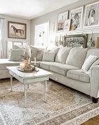 Hauteloom Ferdinand Living Room, Bedroom Machine Washable Area Rug - Farmhouse - Light Brown, Dark Brown, Light Blue - 5'3" x 7' - size: 5'3" x 7' (Rectangular)
