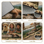 Rustic Cabin Runner Rug 4x10, Lodge Cabin Bear Runners, Southwest Country Wildlife Rug Non-Shedding & Easy Care, for Living Room Bedroom Kids Bedroom - color: Bear, size: 4' X 10'(runner)