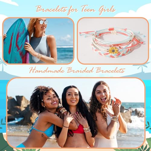 choice of all String Bracelets for Women Boho Wave Surfer Beach Wear Cute Bracelets Set Summer Friendship Jewelry Accessories Beach Stuff - color: A2:orange beach surfer bracelets