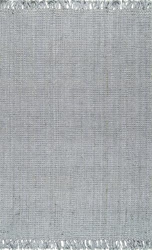 Nuloom Daniela Grey, 5' x 7'6", Handmade, Jute, Tassel, Soft and Textured, High Traffic, Stain Resistant, Easy Clean, Durable Area Rug for Bedroom, Living Room, Dining Space, Foyer, Entryway - color: Grey, size: 5' x 7'6" (Rectangular)