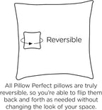 Pillow Perfect Stripe Indoor/Outdoor Accent Throw Pillow, Plush Fill, Weather, and Fade Resistant, Large Throw - 18.5" x 18.5", Black/White Cabana Stripe, 2 Count