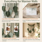 SunsprieJoy Macrame Wall Hanging, Boho Wall Decor Handmade Yarn Woven Leaf Tapestry, Modern Wall Art for Bedroom Nursery Kitchen Dining Room Bathroom, Home Decoration Gift for Women – Green - style: Layered Leaf