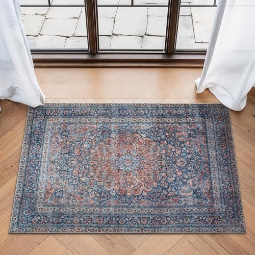 Bloom Rugs Washable Non-Slip 2' x 3' Rug - Multicolor Traditional Medallion Area Rug for Living Room, Bedroom, Dining Room, and Kitchen - Exact Size: 2' x 3' - color: Multi Color, size: 2' x 3' (Rectangular)
