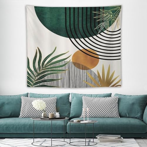 Boho Leaf Tapestry,Mid Century Abstract Leaves Tropical Palm Botanical Modern Minimalist Geometric Wall Hanging Neutral Home Decor Art for Living Room Bedroom Dorm 40"x30" - color: Boho Leaf-17, size: W40xL30in
