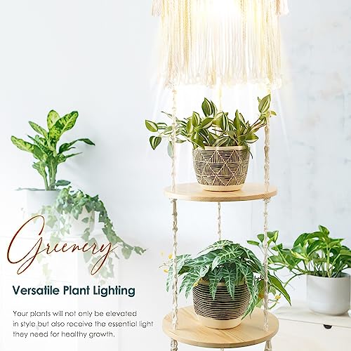 ANROYE 3-Tier Cotton Macrame Hanging Light Fixture Shelf, Boho Corner Pendant Lamp Shade Shelves, Farmhouse Ceiling Plant Hanger Indoor Decor for Women Bedroom Christmas Gift