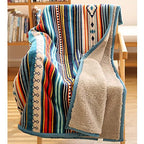 COTTEBED Flannel Sherpa Boho Throw Blankets,All Seasons Lightweight Super Soft Cozy Comfy Fluffy Fuzzy,Fleece Bedding Blanket for Bed Sofa Couch Living Room Camping Travel(Bohemia,50x60) - color: Bohemia, size: Throw(50x60)Sherpa