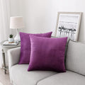 NiNi ALL Decorative Throw Pillow Covers Velvet 28x28 Inch Pack of 2 Purple Cushion Covers Soft for Couch Sofa Bedroom Living Room Outdoor
