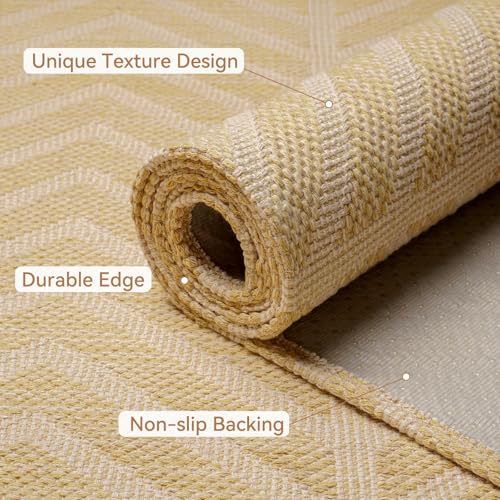 2x5 Ft Runner Rug Non Slip Washable, Hallway Runner for Kitchen Floor, Low Profile Laundry Room Mat, Easy Clean Woven Carpet for Entryway Narrow Hall, Brown - color: Brown-c, size: 2' x 5'