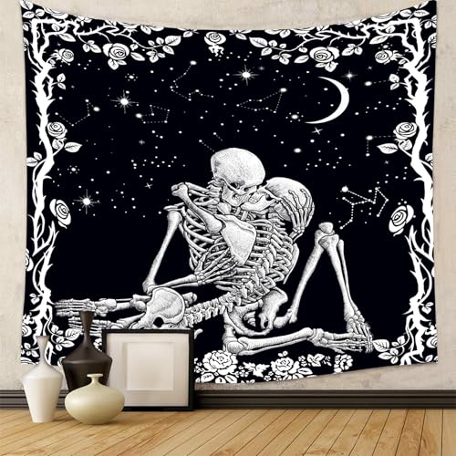 Skull Art Tapestry Large Wall Hanging for Bedroom Living Room Gothic Decor - color: Human Skeleton, size: 59.1"L x 51.2"W