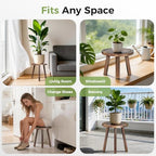 3-Pack Upgrade Thicken Wood Plant Stand Indoor, for 6-12 Inch Pots, Plant Stool Water-resistant Pinewood, Mid Century Modern Decor, Plant Stand 3 Sizes, for Living Room, Balcony, Office(Dark Brown)