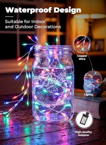 Flowing Fairy Lights Plug in with 14 Modes, 10FT 388LED Twinkle String Lights Indoor, Christmas Tree Lights Indoor Waterproof for Bedroom Christmas Home Room Decor, Multicolor - color: Multicolor, size: Flowing - 1pc