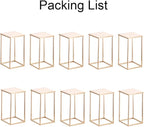 Gold Stand Wedding Centerpieces for Tables - 15.75in Tall Vases for Centerpieces, 10 Pcs Metal Column Flower Stand, Rectangular Flower Display Rack, Wedding Decorations for Table, Party, Event, Home