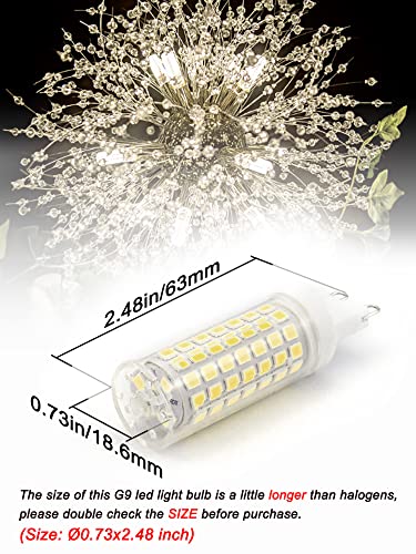 Ziomitus No Flicker G9 Led Bulbs Dimmable Daylight 6000K,Replace 40W 50W 60W Halogen,AC120V Dimmable G9 6W LED Cool White for Chandelier Pendant Ceiling Lamp(5Pack) - color: Daylight White, size: 6 Watts