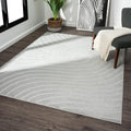 LUXE WEAVERS Modern Geometric Wave Gray 4x6 Area Rug - color: Grey, size: 4' x 6' (Rectangular)