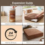 Codi Thick Replacement Couch Cushions 2 Sets, Upholstery Foam with Washable Covers for Sofa Cushion Chair Meditation - 24 × 24 × 5 Inch, High Density Foam, Coffee - color: Coffee, size: 24 Inch (Pack of 2)