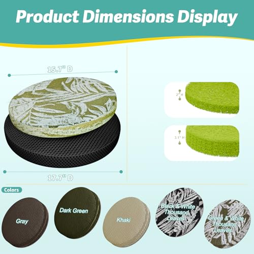 Round TPU Meditation Cushion, Floor Pillow, Breathable Mat for Yoga and Zen Practice, Firm Yet Soft Indoor Seat with Enhanced Posture Support (Coffee Brown, 17.7" D x 2" H)