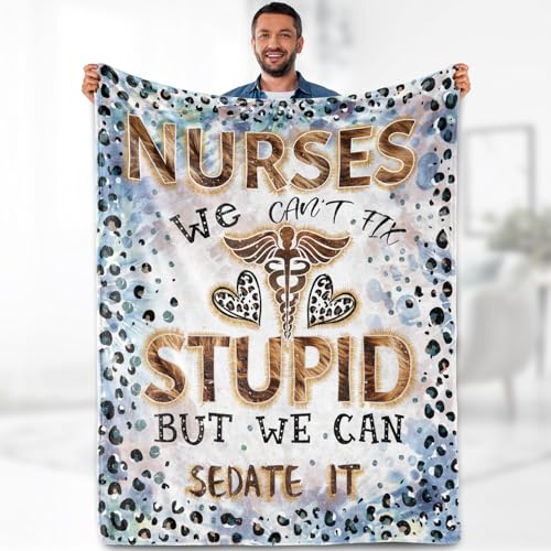 Aimego Nurse Gifts Blanket for Women - Nursing Student Nurse Appreciation Gifts for Nurse Practitioner, RN Nurses, Nurses Week Nurse Graduation Gift Throw Christmas Lightweight Blanket 50"x60" - color: Nurse 2