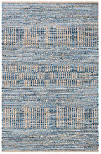 SAFAVIEH Cape Cod Collection Area Rug - 5' x 8', Natural & Blue, Handmade Flat Weave Coastal Braided Jute, Ideal for High Traffic Areas in Living Room, Bedroom (CAP353A) - size: 5' x 8' (Rectangular)