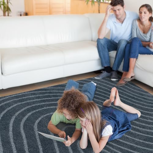 LUXE WEAVERS Modern Geometric Wave Blue 2x8 Area Rug - color: Blue, size: 2' x 8' (Runner)