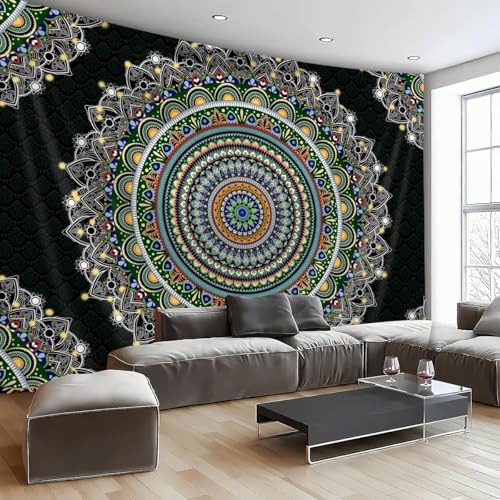 FENDROM Mandala Tapestry Wall Hanging Psychedelic Aesthetic Indian Hippie Wall Decor Bohemian Wall Art Boho Home Decoration for Bedroom Living Room Dorm - color: Y09, size: 59"L x 51"W