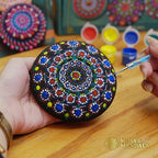 Mandala Rock Painting Kit – Mandala Dotting Tools Set - 5 Large Wooden Rocks + 6 Stencils + Acrylic Paints - Relaxing Arts and Crafts for Adults Women - DIY Hobbies Art and Projects Dot Art Kit