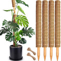 Soupiar 4 Pack 22 Inch Stackable Moss Pole - Thick & Sturdy Natural Coir Totem Plant Support & Garden Stakes for Monstera & Pothos, Indoor Climbing Vining Houseplants, 70" H Max - color: 4*22 inch
