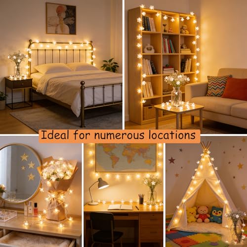 Fairy Flower String Lights Indoor Bedroom Decor, 33 ft 100 LED Artificial Cherry Blossom Lamp Indoor Outdoor Wall Window Garden Hanging Decorations for Christmas Wedding Birtday Party (Warm White) - color: Warm White
