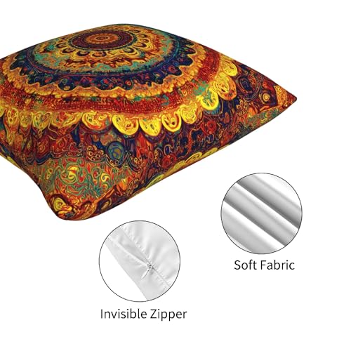 Bohemian MandalaThrow Pillow Covers 18 X 18 Inch Set of 4 Decorative Cushion Cover Home Decor for Sofa Chair Couch Bedroom Living Room - color: Bohemian