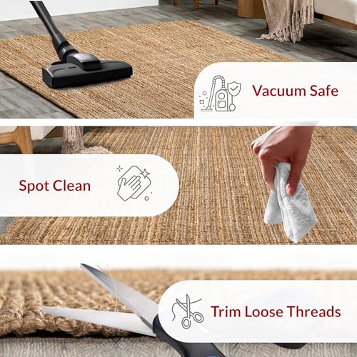 Nuloom Ashli Hand Woven, Natural, 4' x 6', Farmhouse, Jute, Soft and Textured, High Traffic, Stain Resistant, Easy Clean, Durable Area Rug for Bedroom, Living Room, Dining, Den, Foyer, Entryway - color: Natural, size: 4' x 6' (Rectangular)