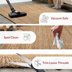 Nuloom Ashli Hand Woven, Natural, 2'6" x 6', Farmhouse, Jute, Soft and Textured, High Traffic, Stain Resistant, Easy Clean, Durable Runner for Bedroom, Living Room, Dining, Den, Foyer, Entryway - color: Natural, size: 2'6" x 6' (Runner)