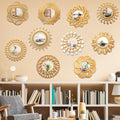 Barydat 10 Pcs Boho Gold Sun Mirrors for Wall Decor 10 Inches Plastic Decorative Wall Mirrors for Entryway Home Living Room (Modern)