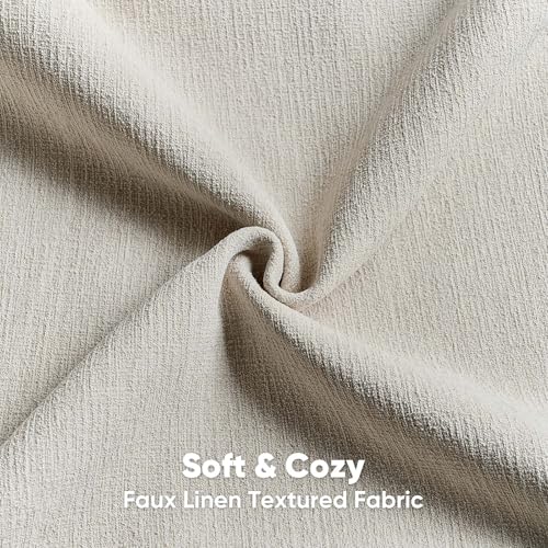 FUTEI Pack of 2 Chenille Decorative Throw Pillow Covers 24x24 Inch,Soft Cozy Faux Linen Textured European Pillow Shams,Farmhouse Home Decor for Couch Living Room,Beige - color: Beige, size: 24" x 24" (Pack of 2)