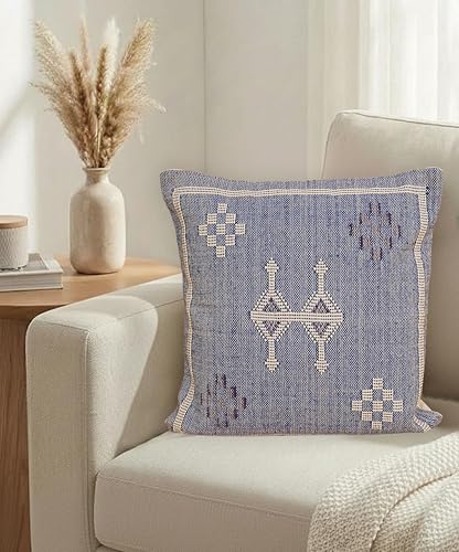 Indian Cotton Cushion Cover Sabra Kilim Pillow Cover Designer Decorative Sofa 18x18 Inche Handwoven Cushion Case for Farmhouse Home Decor Spring Decorative Pillow (Pattern 7) - color: Pattern 7