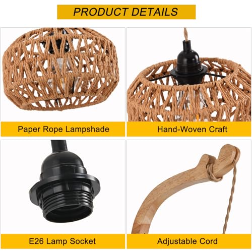 Plug in Wall Sconce,Farmhouse Wicker Wall Lamp Plug in,Hand Woven Rattan Wall Light Farmhouse Rustic Boho Sconces Wall Lighting for Living Room Bedroom - color: Wall Sconces, size: 1 PACK