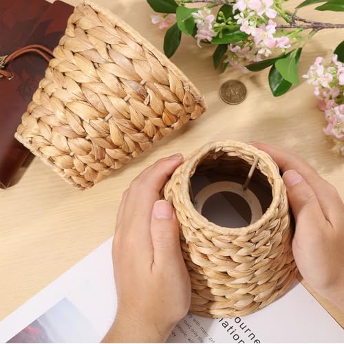 Clip-On Chandelier Lamp Shades Cone Horsetail Lamp Shades Replacement Clip on Lamp Shade for Floor Lamp Pendant Light Wall Sconces, Light Wood - color: Light Wood