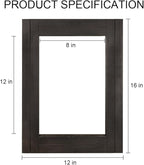 DECORKEY Rectangle Wall Mirror for Bathroom, Distressed White Wood Decor with Hanging Rope for Rustic Home Decor, Vanity, Living Room 12"×16"（Black）